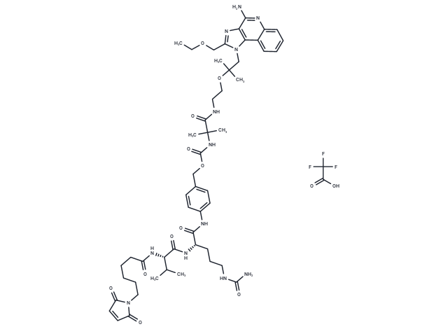 化合物 MC-Val-Cit-PAB-Amide-TLR7 agonist 4 TFA（2413016-49-4 Free base）|T74468L|TargetMol