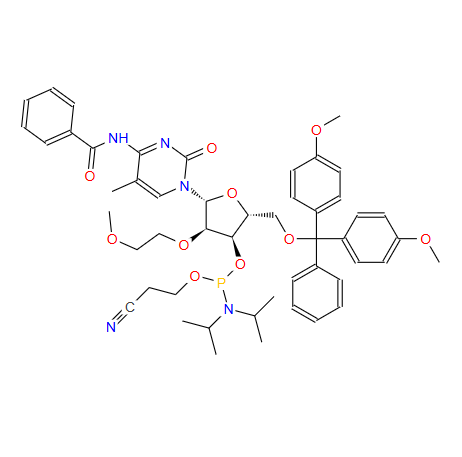 N4-苯甲酰基-5-甲基-5'-O-DMT-2'-氧-甲氧乙基胞苷-3'-氰乙氧基亚磷酰胺
