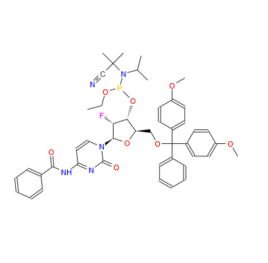 N4-苯甲酰基-5'-O-DMT-2'-氟-脱氧胞苷-3'-氰乙氧基亚磷酰胺