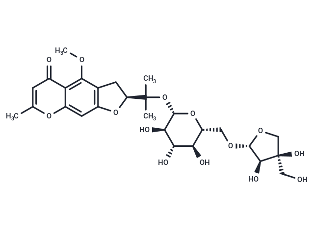 5-O-甲基维斯阿米醇-4'-O-β-D-呋喃芹糖基-(1→6)-β-D-吡喃葡萄糖苷|TQ0240|TargetMol