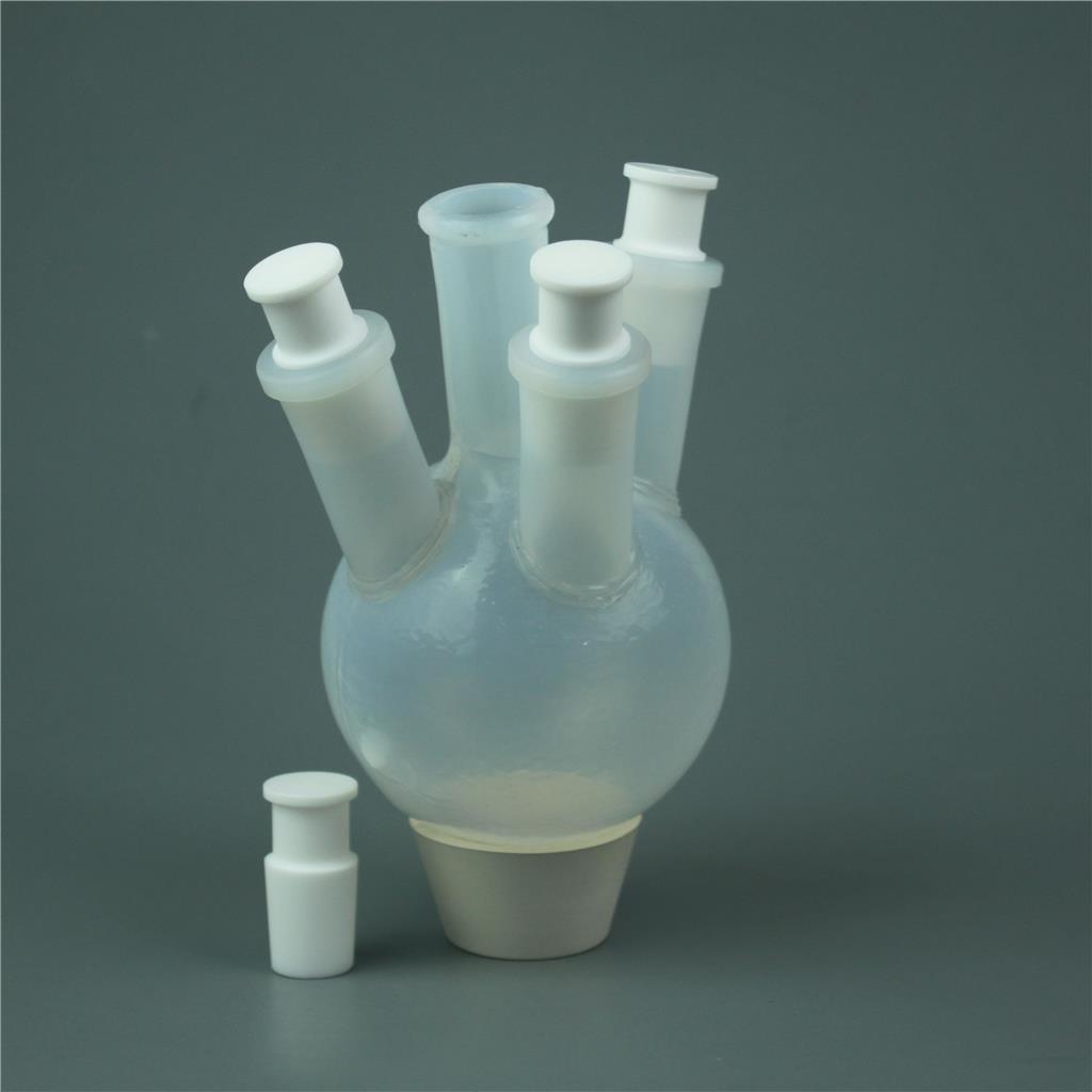 PFA烧瓶圆底蒸馏反应瓶，500ml三口烧瓶，PFA材质