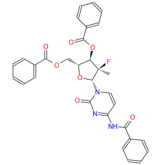 (2'R)-N-苯甲酰基-2'-脱氧-2'-氟-2'-甲基胞苷 3',5'-二苯甲酸酯；817204-32-3