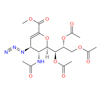 130525-58-5；5-乙酰氨基-7,8,9-O-三乙酰基-2,6-脱水-4-叠氮-3,4,5-三脱氧-D-甘油-D-半乳-2-壬烯酸甲酯