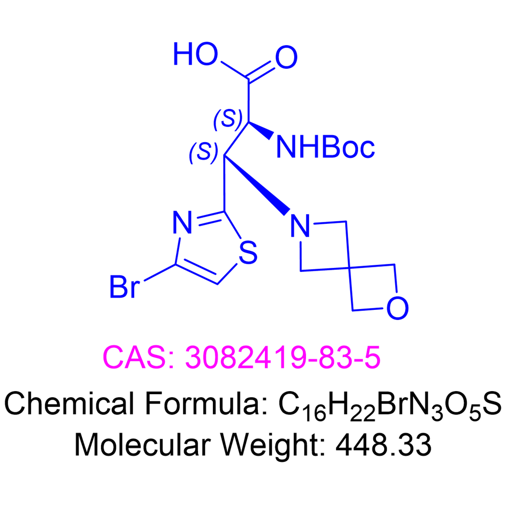 (2S,3S)-3-(4-bromothiazol-2-yl)-2-((tert-butoxycarbonyl)amino)-3-(2-oxa-6-azaspiro[3.3]heptan-6-yl)propanoic acid