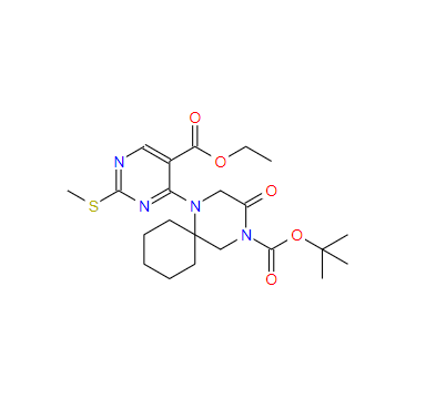 1,4-Diazaspiro[5.5]undecane-4-carboxylic acid, 1-[5-(ethoxycarbonyl)-2-(methylthio)-4-pyrimidinyl]-3-oxo-, 1,1-dimethylethyl ester