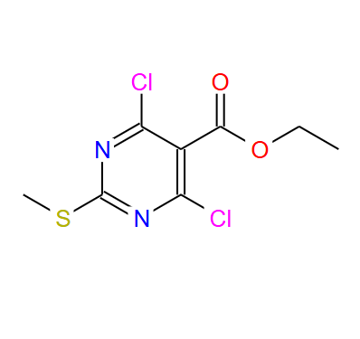 959070-42-9；4,6-二氯-2-(甲基硫代)-5-嘧啶羧酸乙酯；4,6-Dichloro-2-(methylthio)-5-Pyrimidinecarboxylic acid ethyl ester