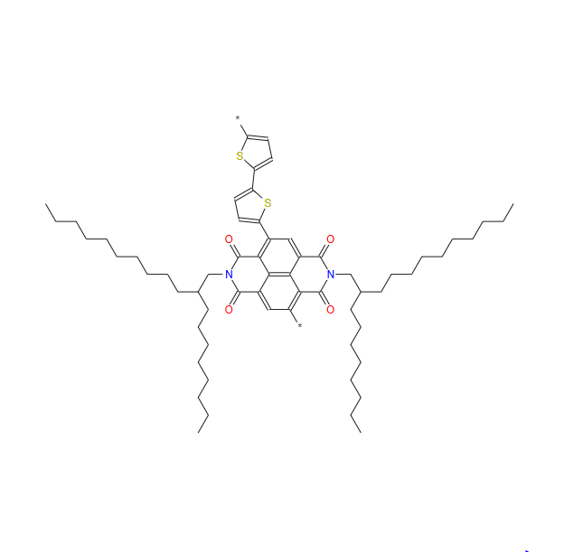 聚(2,7-双(2-辛基十二烷基)苯并[lmn][3,8]邻二氮杂菲-1,3,6,8 (2H,7H)-四酮-4,9-二基)([2,2']二噻吩基-5,5'-二基)