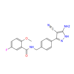 N-[[4-(5-Amino-4-cyano-1H-pyrazol-3-yl)phenyl]methyl]-5-fluoro-2-methoxybenzamide