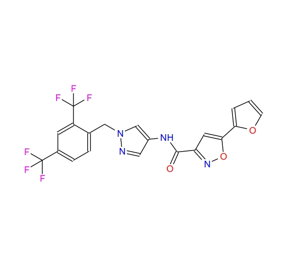 N-(1-(2,4-双(三氟甲基)苄基)-1H-吡唑-4-基)-5-(呋喃-2-基)异恶唑-3-甲酰胺