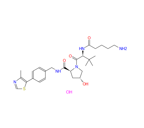 (2S,4R)-1-((S)-2-(5-aminopentanamido)-3,3-dimethylbutanoyl)-4-hydroxy-N-(4-(4-methylthiazol-5-yl)benzyl)pyrrolidine-2-carboxamide hydrochloride