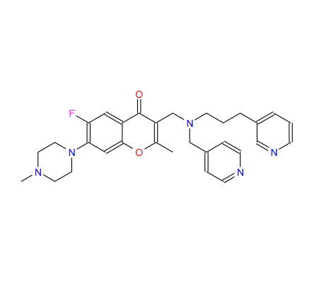 6-fluoro-2-methyl-7-(4-methylpiperazin-1-yl)-3-(((3-(pyridin-3-yl)propyl)(pyridin-4-ylmethyl)amino)methyl)-4H-chromen-4-one