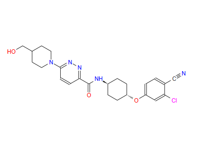 3-Pyridazinecarboxamide, N-[trans-4-(3-chloro-4-cyanophenoxy)cyclohexyl]-6-[4-(hydroxymethyl)-1-piperidinyl]-