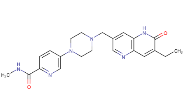 5-[4-[(7-乙基-5,6-二氢-6-氧代-1,5-萘啶-3-基)甲基]-1-哌嗪基]-N-甲基-2-吡啶甲酰胺