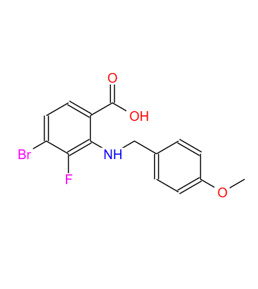 4-bromo-3-fluoro-2-((4-methoxybenzyl)amino)benzoic acid