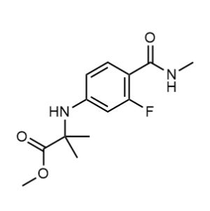 N-[3-氟-4-[(甲基氨基)羰基]苯基]-2-甲基丙氨酸甲酯；1332524-01-2