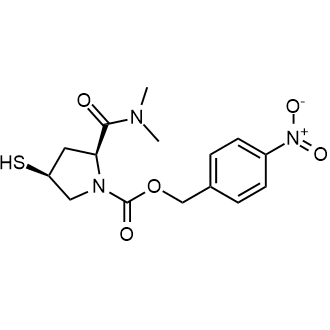 (2S,4S)-2-(二甲基氨基甲酰)-4-巯基-1-(对硝基苄氧基甲酰)-1-吡咯烷；96034-64-9