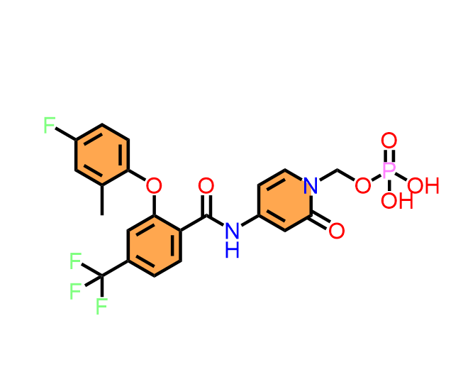 N-[1,2-二氢-2-氧代-1-[(膦酰氧基)甲基]-4-吡啶基]-2-(4-氟-2-甲基苯氧基)-4-(三氟甲基)苯甲酰胺