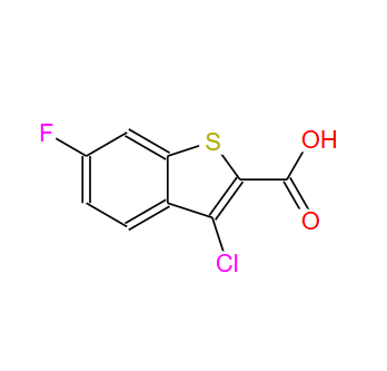 34576-92-6；3-氯-6-氟基苯并[B]噻吩-2-羧酸；3-CHLORO-6-FLUOROBENZO(B)THIOPHENE-2-CA&