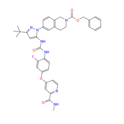 Benzyl 6-(3-(tert-butyl)-5-(3-(2-fluoro-4-((2-(methylcarbamoyl)pyridin-4-yl)oxy)phenyl)ureido)