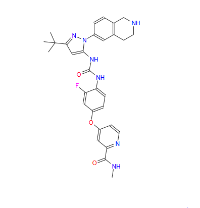 4-(4-(3-(3-(tert-Butyl)-1-(1,2,3,4-tetrahydroisoquinolin-6-yl)-1H-pyrazol-5-yl)ureido)-3-fluor