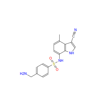 4-(氨基甲基)-N-(3-氰基-4-甲基-1H-吲哚-7-基)苯磺酰胺
