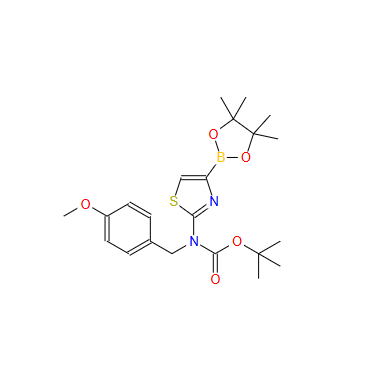 4-甲氧基苄基(4-(4,4,5,5-四甲基-1,3,2-二氧硼杂环戊烷-2-基)噻唑-2-基)氨基甲酸叔丁酯