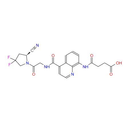(S)-4-((4-((2-(2-cyano-4,4-difluoropyrrolidin-1-yl)-2-oxoethyl)carbamoyl)quinolin-8-yl)amino)-4-oxobutanoic acid
