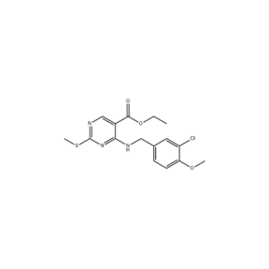 2-甲硫基-4-(3-氯-4-甲氧基苄胺基)嘧啶-5-羧酸乙酯