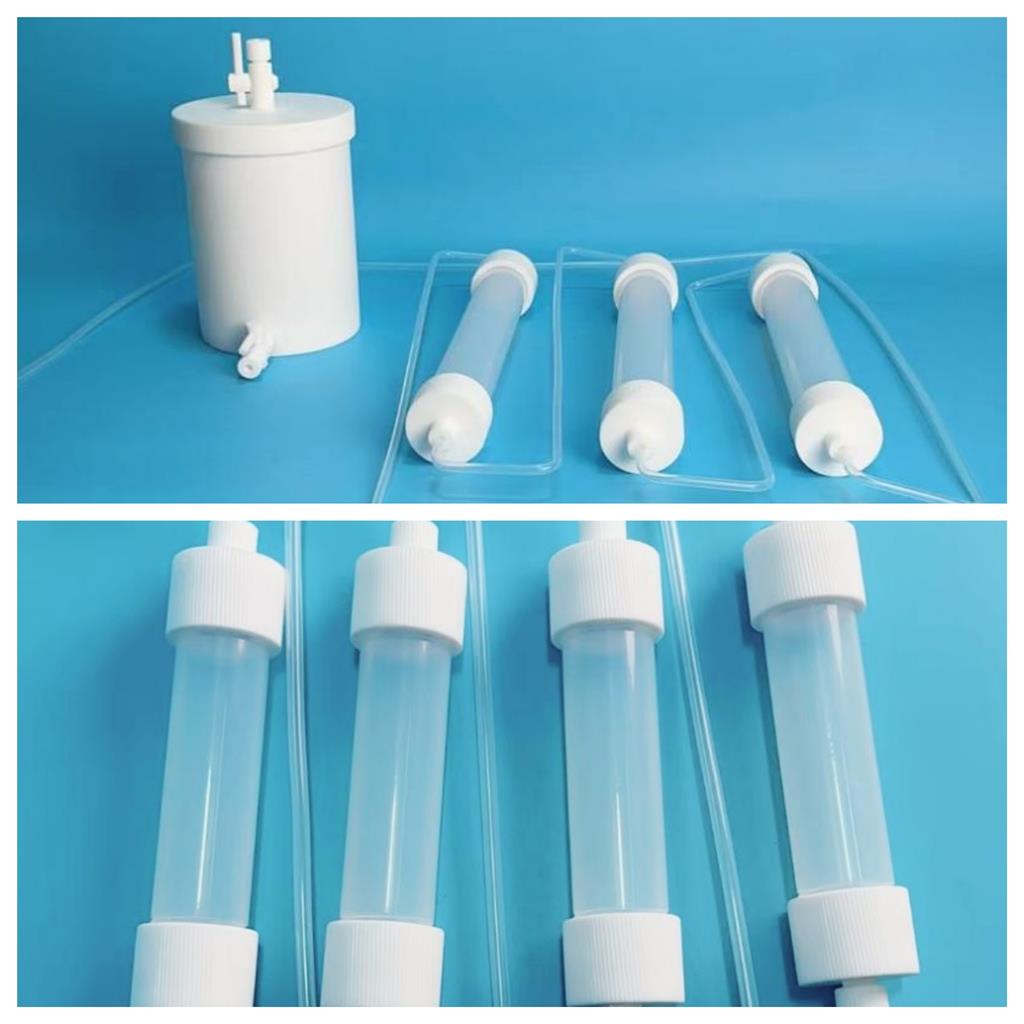 PFA过滤柱串联40*46*300mm1/4英寸连接管支持定制超纯水过滤