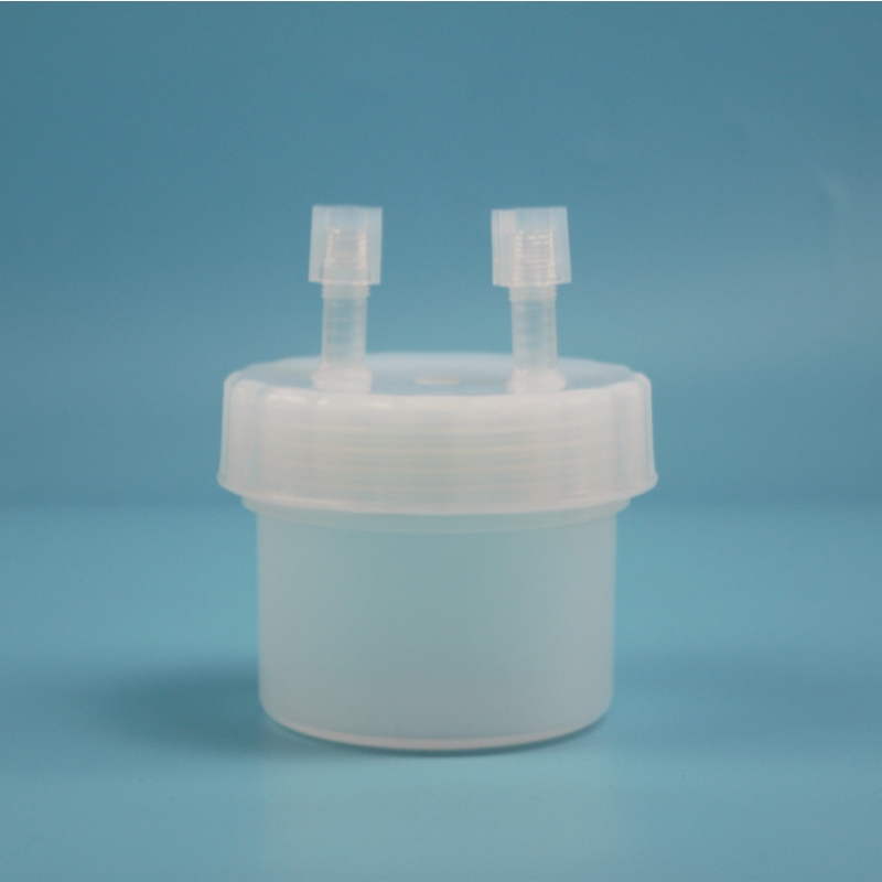 特氟龙PFA洗气瓶装置进出口1/4英寸耐压0.1mpa耐强酸强碱缓冲瓶