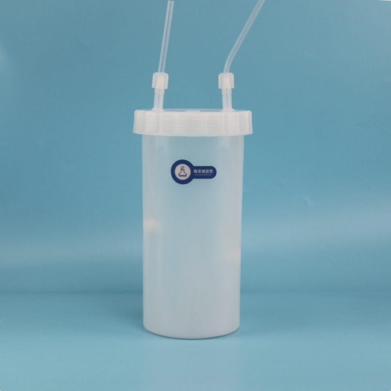 特氟龙PFA洗气瓶装置进出口1/4英寸耐压0.1mpa耐强酸强碱缓冲瓶