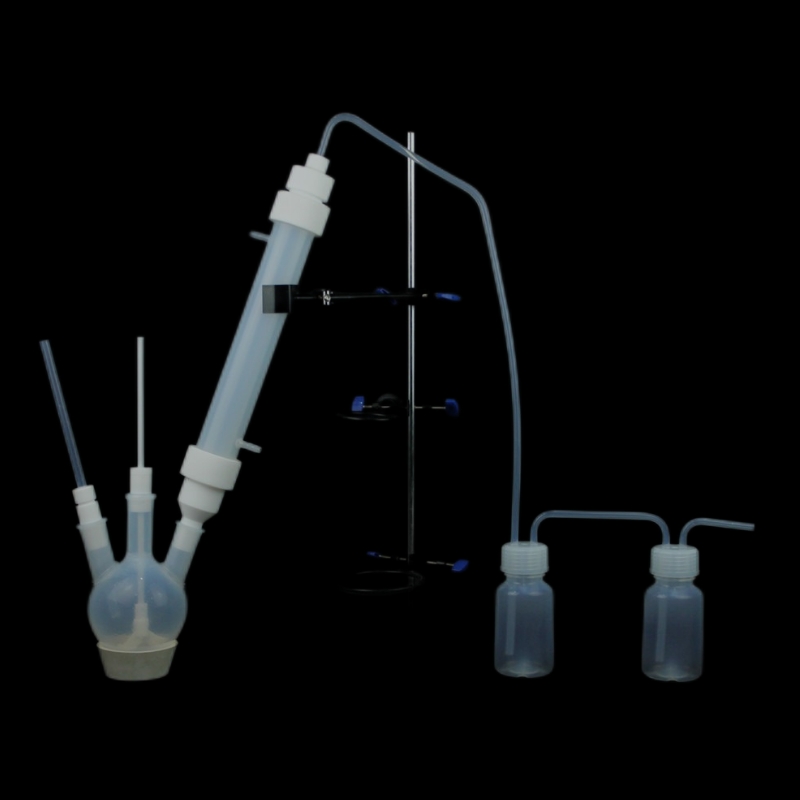 氟化氢反应回收装置PFA冷凝管+PFA烧瓶+PFA接收瓶