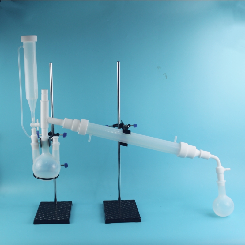 氟化氢反应回收装置PFA冷凝管+PFA烧瓶+PFA接收瓶