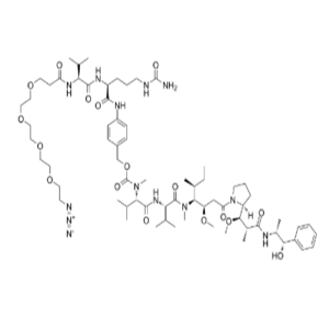Azido-PEG4-Val-Cit-PAB-MMAE，叠氮基-四聚乙二醇-缬氨酸-瓜氨酸-对氨基苄醇-单甲基澳瑞他汀E