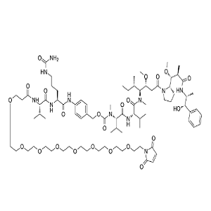 2353409-69-3，Mal-PEG8-Val-Cit-PAB-MMAE，马来酰亚胺-八聚乙二醇-缬氨酸-瓜氨酸-对氨基苄氧羰基-单甲基澳瑞他汀 E