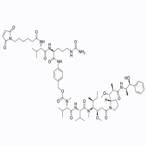 646502-53-6，MC-Val-Cit-PAB-MMAE，?甲基丙酰基-缬氨酸-瓜氨酸-对氨基苄氧羰基-单甲基澳瑞他汀 E
