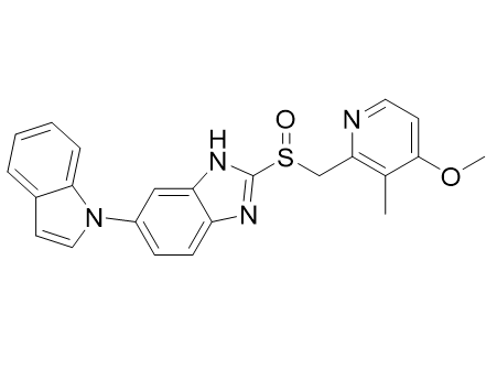 6-吲哚-1-基-2-[(4-甲氧基-3-甲基-2-吡啶基)甲基亚磺酰基]-1H-苯并咪唑