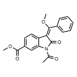 (E)-1-乙酰基-3-(甲氧基(苯基)亚甲基)-2-氧代吲哚-6-羧酸酯甲酯；1168152-07-5
