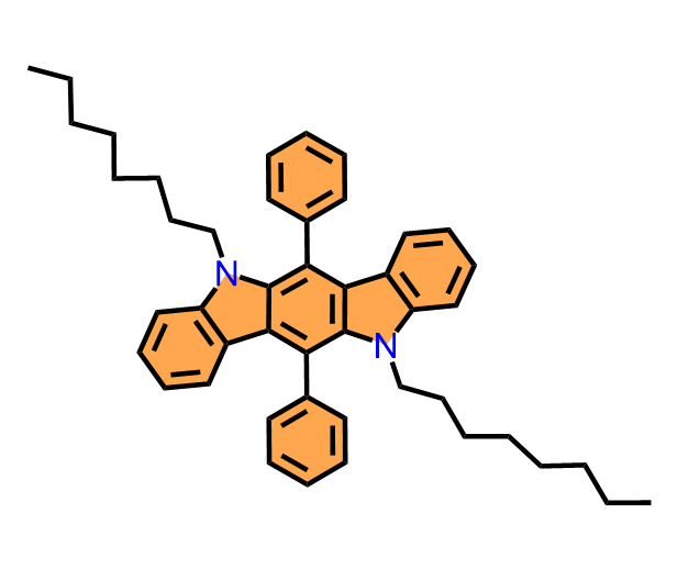 5,11-二辛基-6,12-二苯基-5,11-二氢吲哚并[3,2-b]咔唑，5,11-二辛基-6,12-二苯基-5,11-二氢吲哚并[3,2-b]咔唑