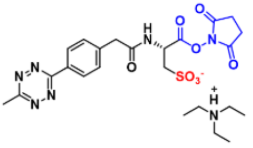 Sulpho-Methyltetrazine-NHS ester，磺基-甲基四嗪-琥珀酰亚胺酯