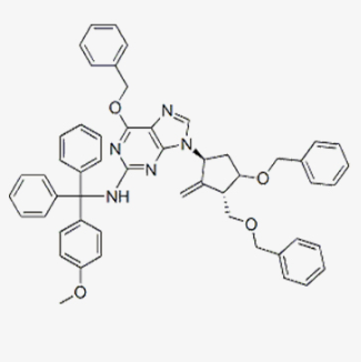 6-苄氧基-9-((1S,3R,3S)-4-苄氧基-3-苄氧基甲基-2-亚甲基环戊基)-N-((4-甲氧基苯基)二苯基甲基)-9H-嘌呤-2-胺