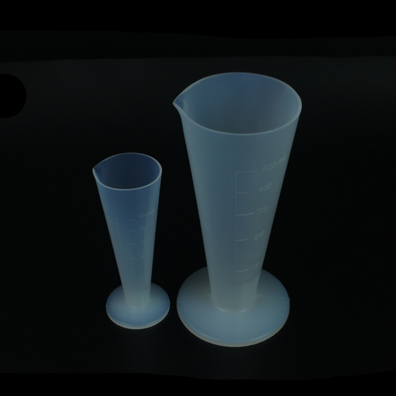 特氟龙PFA量杯10ml25ml刻度清晰带倾倒嘴耐腐蚀性化学试剂