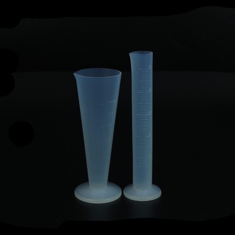 特氟龙PFA量杯10ml25ml刻度清晰带倾倒嘴耐腐蚀性化学试剂