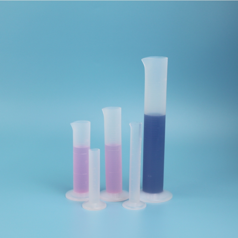 聚四氟乙烯透明PFA量筒100ml耐酸碱金属离子低无污染新能源实验室用