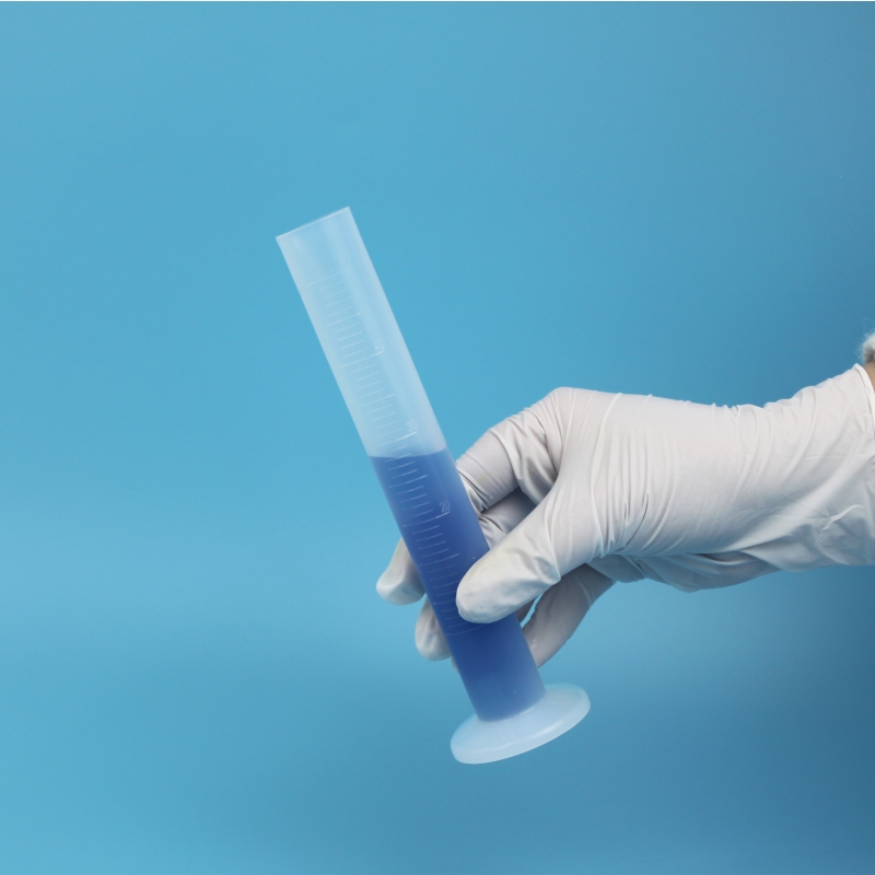 聚四氟乙烯透明PFA量筒100ml耐酸碱金属离子低无污染新能源实验室用