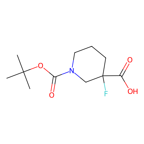 aladdin 阿拉丁 T178299 1-[(叔丁氧基)羰基] -3-氟哌啶-3-羧酸 934342-39-9 ≥97%