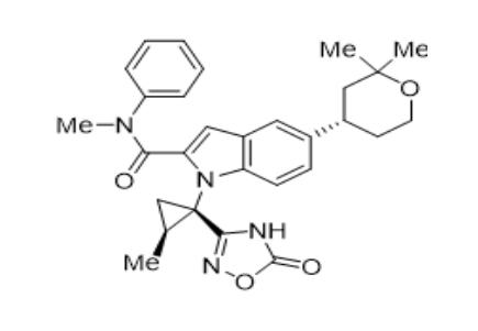 5-((S)-2,2-二甲基四氢-2H-吡喃-4-基)-N-甲基-1-((1S,2S)-2-甲基-1-(5-氧代-2,5-二氢-1,2,4-恶二唑-3-基)环丙基)-N-苯基-1H-吲哚-2-甲酰胺 2212021-82-2