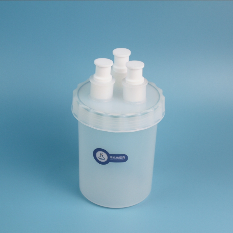 PFA平底三口烧瓶500ml#24口透明带实心塞配套温度计套管搅拌桨