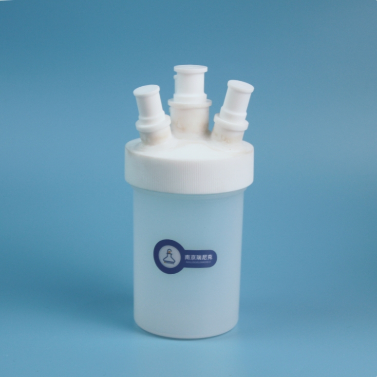 PFA平底三口烧瓶500ml#24口透明带实心塞配套温度计套管搅拌桨