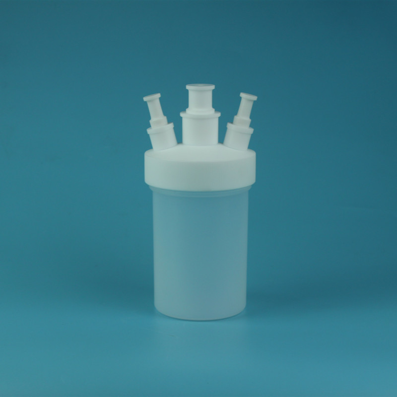 PFA平底三口烧瓶500ml#24口透明带实心塞配套温度计套管搅拌桨